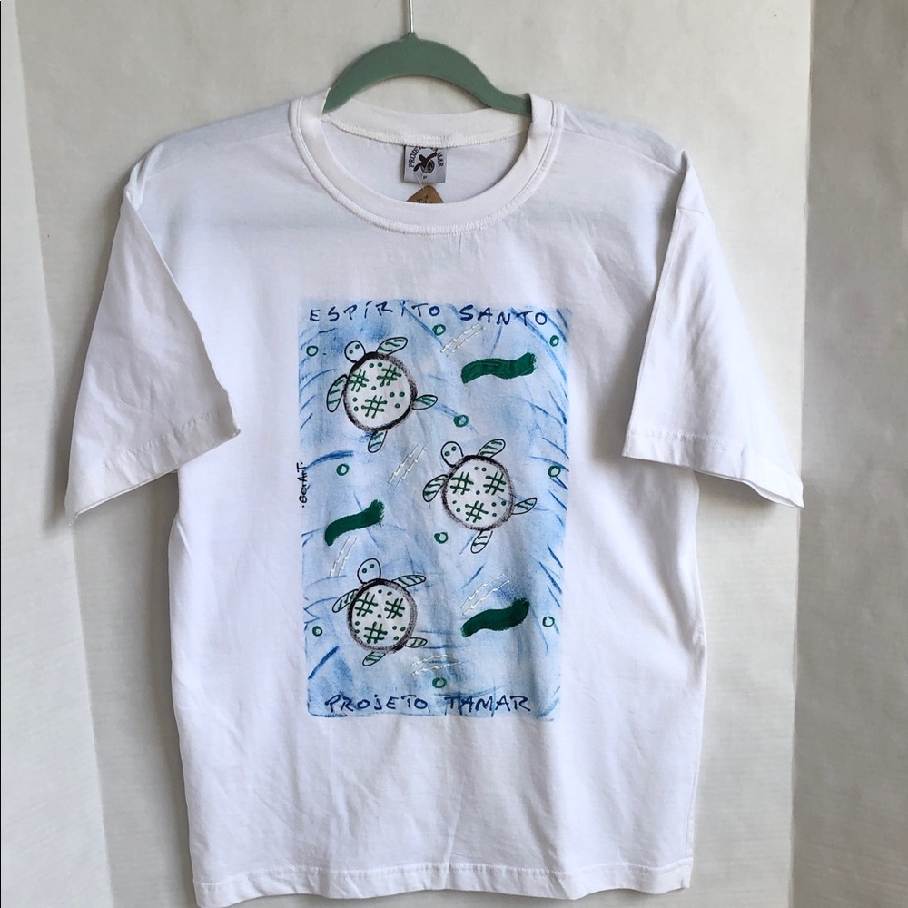 Turtle Conservation NWT Graphic White Cotton T-Shirt Size S